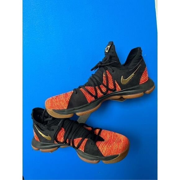 Nike Zoom KD 10 NFS University Red Metallic Gold Black Size 13.5 - Picture 2 of 7